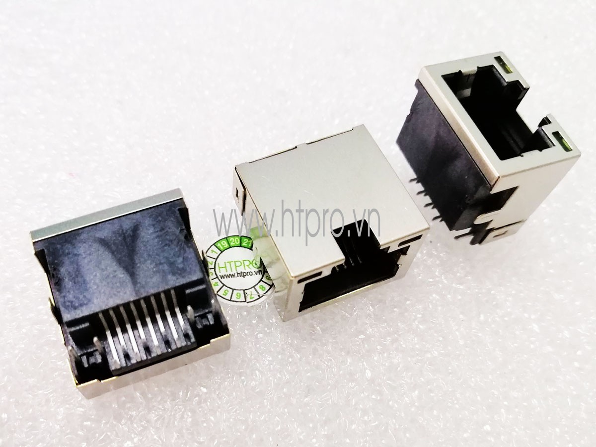 Cổng RJ45 Cái 8P8C 8 Chân Có LED 15x16.2mm